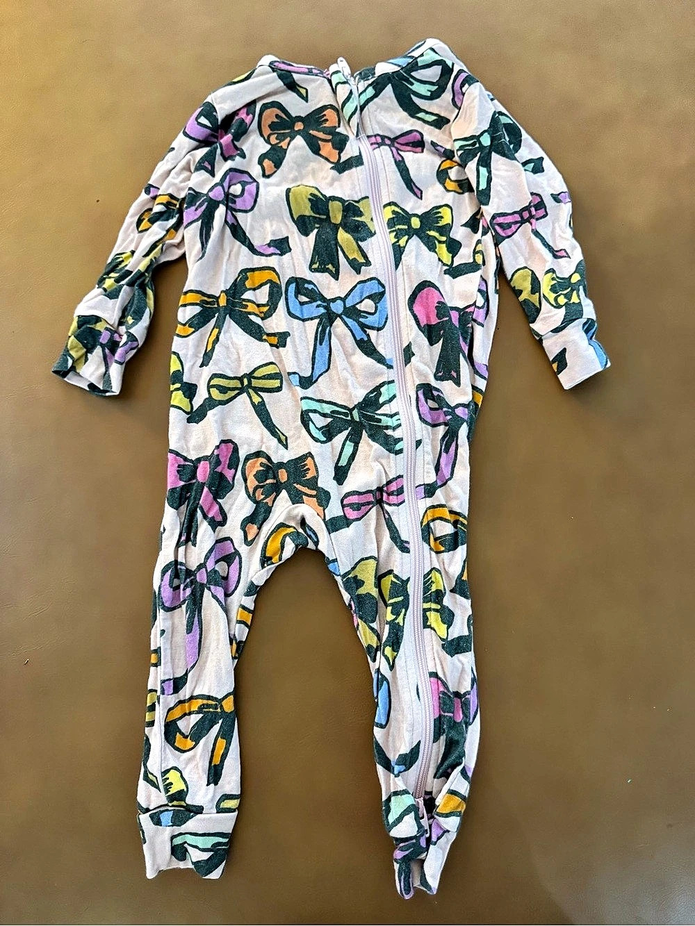 Pink Chicken Printed Bow Footie